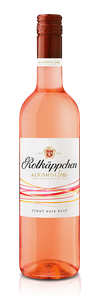 Eine Flasche Rotkaeppchen Alkoholfreier Wein Pinot Noir Rose, elegant präsentiert und freigestellt